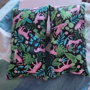 Pink and Green Animal Print Boot Pillows